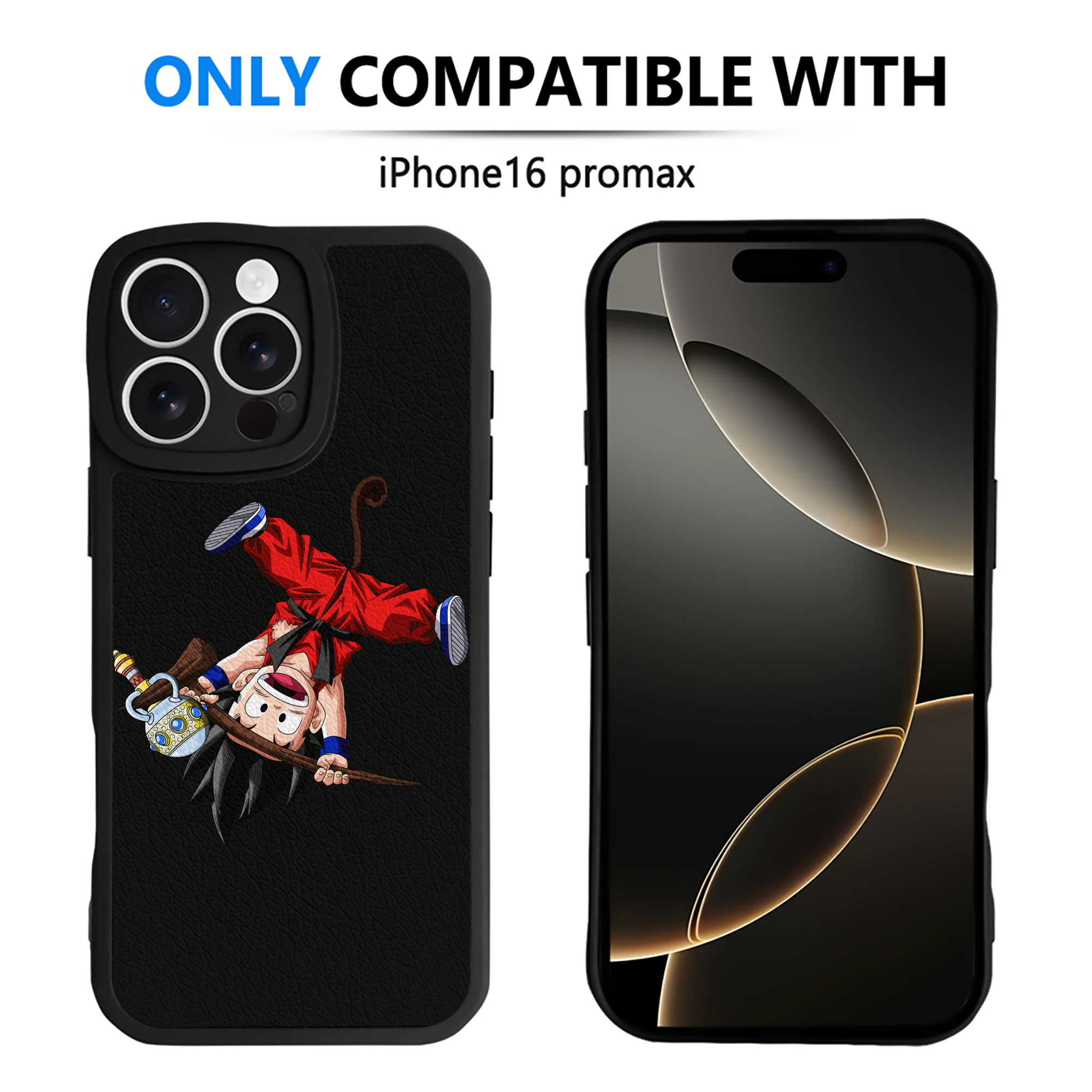 （画像用） ドラゴンボール 孫悟空（そん ごくう）Son Goku カカロット DRAGON BALL Kakarotto 【iPhone 16シリーズ対応】シリコンスマホケース（レザー調） 材質：シリコン